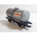 JOUEF UN WAGON CITERNE TOTAL GRISE A ESSIEUX HO SANS BOITE