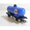 UN WAGON CITERNE JOUEF A ESSIEUX FINA BLEU HO SANS BOITE