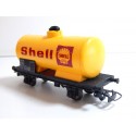 JOUEF WAGON CITERNE JAUNE SHELL A ESSIEUX MARQUAGE UN COTE HO SANS BOITE