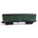 JOUEF WAGON COUVERT TP VERT TOIT NOIR A BOGIES HO SANS BOITE