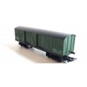 JOUEF WAGON COUVERT TP VERT TOIT NOIR A BOGIES HO SANS BOITE