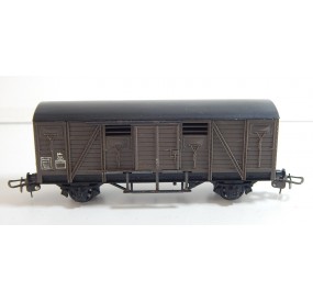 HORNBY WAGON COUVERT MARRON TOIT NOIR A ESSIEUX HO SANS BOITE