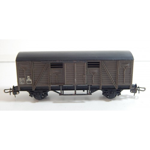 HORNBY WAGON COUVERT MARRON TOIT NOIR A ESSIEUX HO SANS BOITE