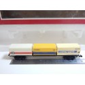320486 LIMA WAGON PLAT 3 CONTENEURS HAPAG EN BOITE ECHELLE N 1/160