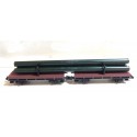 320482 LIMA WAGON PLAT DOUBLE CHARGER DE TUBES EN BOITE ECHELLE N 1/160
