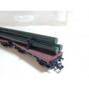 320482 LIMA WAGON PLAT DOUBLE CHARGER DE TUBES EN BOITE ECHELLE N 1/160
