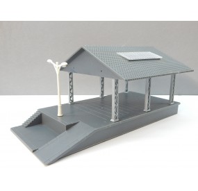 JOUEF MAQUETTE HANGAR OUVERT EN BON ETAT + LAMPADAIRE HO