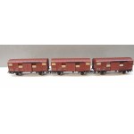 JOUEF LOT DE 3 WAGONS COUVERT UIC SNCF A ESSIEUX BON ETAT HO SANS BOITE