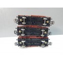 JOUEF LOT DE 3 WAGONS COUVERT UIC SNCF A ESSIEUX BON ETAT HO SANS BOITE
