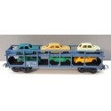 JOUEF WAGON STVA GRIS BLEU + 6 VOITURES EN BON ETAT HO SANS BOITE