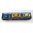 JOUEF WAGON STVA GRIS BLEU + 6 VOITURES EN BON ETAT HO SANS BOITE