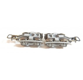 JEUX DE BOGIE TYPE Y 25 GRIS ROUES METAL POUR WAGON JOUEF HO -