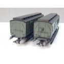 MARKLIN LOT DE DEUX VOITURE 2 CL 3 PATTES ESSIEUX 2 RAILS HO SANS BOITE