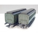 MARKLIN LOT DE DEUX VOITURE 2 CL 3 PATTES ESSIEUX 2 RAILS HO SANS BOITE