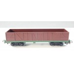 JOUEF UN WAGON TOMBEREAU TP A BOGIE MARRON CHASSIS VERT HO SANS BOITE
