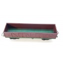 JOUEF UN WAGON TOMBEREAU TP A BOGIE MARRON CHASSIS VERT HO SANS BOITE