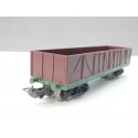 JOUEF UN WAGON TOMBEREAU TP A BOGIE MARRON CHASSIS VERT HO SANS BOITE