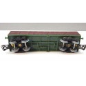 JOUEF UN WAGON TOMBEREAU TP A BOGIE MARRON CHASSIS VERT HO SANS BOITE