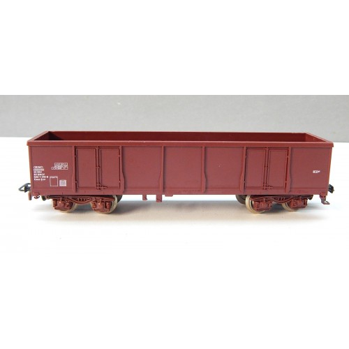 JOUEF WAGON TOMBEREAU MARRON A BOGIES A BORD HAUT SANS BOITE HO