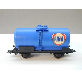JOUEF UN WAGON CITERNE FINA BLEU A ESSIEUX BRUNIES HO SANS BOITE