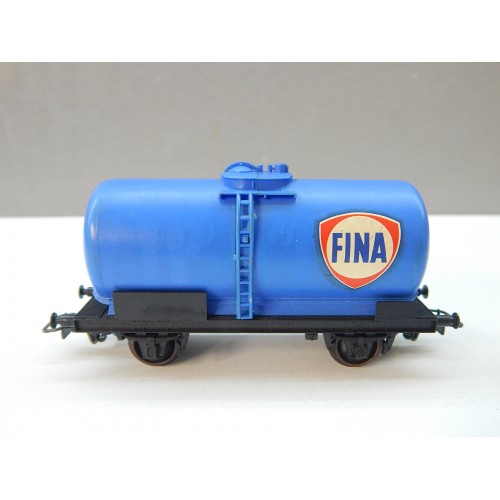 JOUEF UN WAGON CITERNE FINA BLEU A ESSIEUX BRUNIES HO SANS BOITE