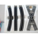 LIMA SET DE RAILS DROIT + COURBE + CROISEMENT REF 404010 HO EN BOITE