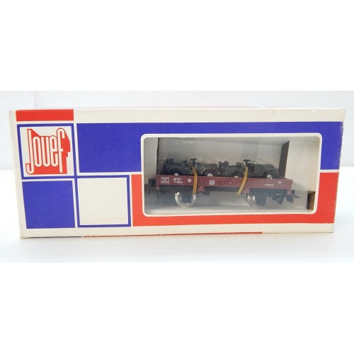 Réf 6451 - JOUEF WAGONS PLAT 2 JEEP HO EN BOITE BBR