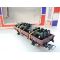 Réf 6451 - JOUEF WAGONS PLAT 2 JEEP HO EN BOITE BBR