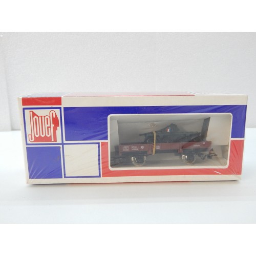 Réf 6452 - JOUEF WAGONS PLAT + CHAR HO EN BOITE BLEU NEUF BRISTER