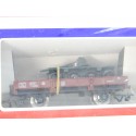 Réf 6452 - JOUEF WAGONS PLAT + CHAR HO EN BOITE BLEU NEUF BRISTER