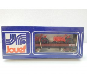 REF 6520 JOUEF WAGON PLAT + 2 TRACTEURS HO BOITE BLEU NEUF BLISTER
