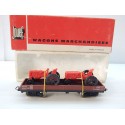 JOUEF WAGON PLAT A BOGIES HO EN BOITE ROUGE REF 6520 B