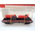 JOUEF WAGON PLAT A BOGIES HO EN BOITE ROUGE REF 6520 B