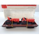 JOUEF WAGON PLAT A BOGIES HO EN BOITE ROUGE REF 6520 B