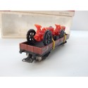 JOUEF WAGON PLAT A BOGIES HO EN BOITE ROUGE REF 6520 B
