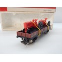 JOUEF WAGON PLAT A BOGIES HO EN BOITE ROUGE REF 6520 B