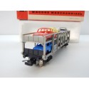 REF 640 JOUEF WAGON STVA NOIR AVEC 6 VOITURES HO EN BOITE ROUGE N°2