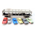 REF 640 JOUEF WAGON STVA NOIR AVEC 6 VOITURES HO EN BOITE ROUGE N°2