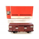 Réf 6240 - JOUEF WAGONS COUVERT UIC MARRON A ESSIEUX HO EN BOITE ROUGE