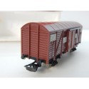 Réf 6240 - JOUEF WAGONS COUVERT UIC MARRON A ESSIEUX HO EN BOITE ROUGE