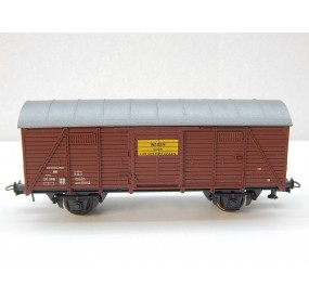 ROCO WAGON COUVERT MARRON NS NEDERLAND A ESSIEUX + FEUX FIN CONVOIE HO