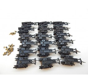 R 16785 - LOT DE 18 BOGIES VOITURE JOUEF ANCIENNE ATTELAGE A GRIFFES HO