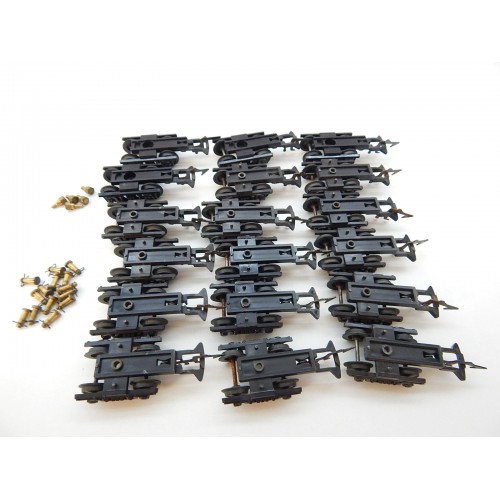 R 16785 - LOT DE 18 BOGIES VOITURE JOUEF ANCIENNE ATTELAGE A GRIFFES HO