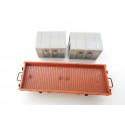 JOUEF WAGON PLAT MARRON DEUX CONTENEURS GRIS SNCF HO SANS BOITE