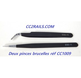 CC1009 OUTILS JEUX DE 2 PINCES BRUCELLES EN METAL DE PRECISION