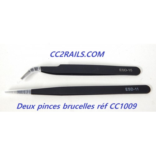 CC1009 OUTILS JEUX DE 2 PINCES BRUCELLES EN METAL DE PRECISION