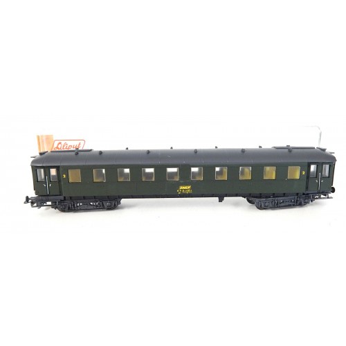 LILIPUT VOITURE ANCIENNE 2 CL SNCF A BOGIES HO EN BOITE CRISTAL REF 286