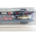 JOUEF WAGON STVA NOIR AVEC 6 VOITURES HO EN BOITE ROUGE NEUF BLISTER REF 6540