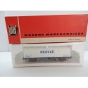 JOUEF WAGON COUVERT NESLE A BOGIES HO EN BOITE ROUGE REF 6561 SOUS BLISTER