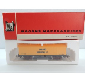 JOUEF WAGON COUVERT TRAFFIC SERVICES HO EN BOITE ROUGE REF 6564 SOUS BLISTER